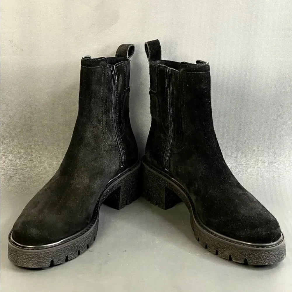 Chelsea & Violet Lottie Suede Lug Sole Platform Chelsea Booties womens size 9.5